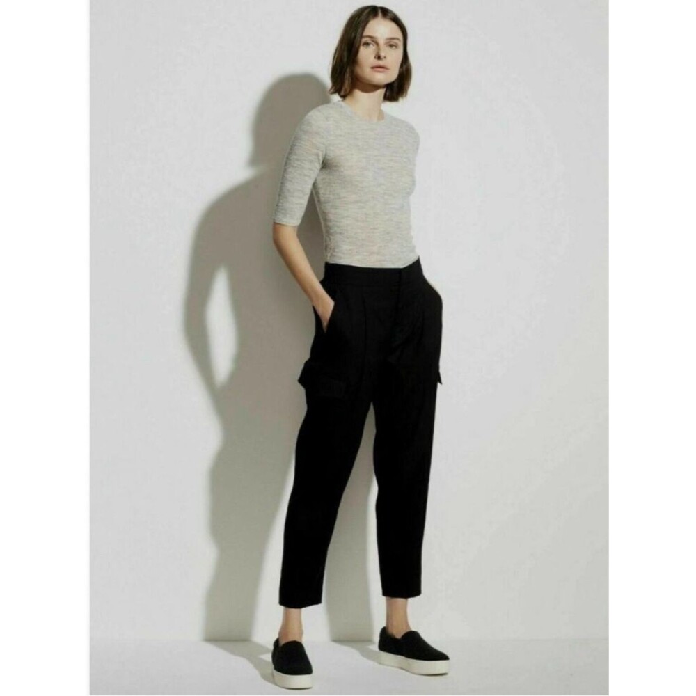 Vince Linen Blend Cargo Pants Ankle-Length Jogger Sz 6 Minimal Chic Contemporary